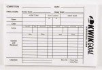 Kwik Goal White Referee Score Sheets