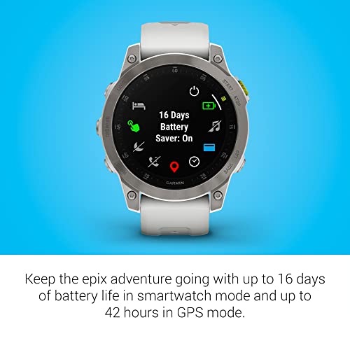 Garmin epix Gen 2 Adventure Smartwatch - White Titanium