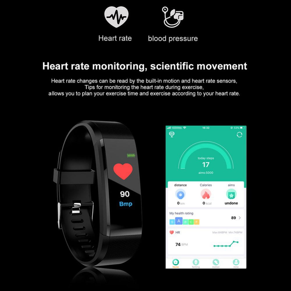 Waterproof Fitness Tracker with Heart Rate Monitor