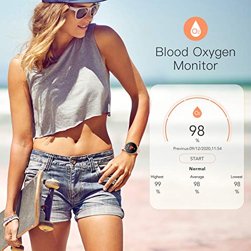 AGPTEK Waterproof Smartwatch with Health Tracking - Pink