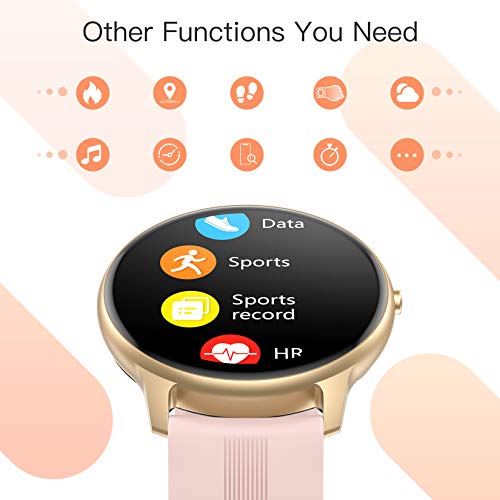 AGPTEK Waterproof Smartwatch with Health Tracking - Pink