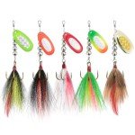 5PCS Bucktail Spinnerbaits for Muskie Fishing