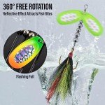 5PCS Bucktail Spinnerbaits for Muskie Fishing