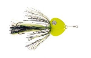 77 Musky Double Showgirl Bait, 7.5-Inch, Black/Chartreuse