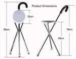 EHVYBDX Folding Massage Cane Seat Crutch Chair, Non-Slip, Lightweight Tripod Walking Stick and Seat, Elderly Disability Medical Aid 3 Legs Crutch Stool Innovate