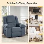 Softa Swivel Rocker Recliner Chair for Adults with Massage & Heat, 360° Swivel Manual Glider Recliner with Side Pocket, Compact Living Room Apartment Reclining Chair (Blue-Grey)