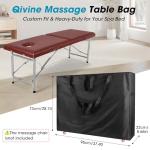 Qivine Massage Tables Bag with Wheels, 28-37 Inch Portable Spa Bed Lightweight Bag, Physical Therapy Table Carry Case with Durable Zipper Tear-Resistant Oxford for Folding Table Chairs