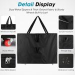 Qivine Massage Tables Bag with Wheels, 28-37 Inch Portable Spa Bed Lightweight Bag, Physical Therapy Table Carry Case with Durable Zipper Tear-Resistant Oxford for Folding Table Chairs