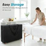 Qivine Massage Tables Bag with Wheels, 28-37 Inch Portable Spa Bed Lightweight Bag, Physical Therapy Table Carry Case with Durable Zipper Tear-Resistant Oxford for Folding Table Chairs