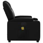 WEHUOSIF Massage Recliner Chair with Cup Holder Chair, Black Faux Leather Adjustable Backrest and Footrest, USB-Powered Relaxation Feature, Compact Space-Saving Design for Home Use