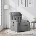 WEHUOSIF Massage Recliner Chair Light Gray Fabric Bedroom 6-Point Vibration Adjustable Armrests Manual Reclining Breathable Polyester Compact Design for Living Room