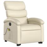 ZQQLVOO Electric Stand Up Massage Recliner Chair Cream Faux Leather with Remote Control, Adjustable Settings and Smart Storage for Home Theater Relaxation
