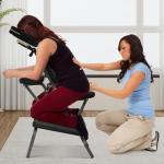 RROCOSIA Portable Massage Chair with Carrying Bag, Foldable & Adjustable Massage Tattoo Chair with High-Density Cushion Design, Lightweight 21LBS for Spa,Acupuncture,Tattos(Black)