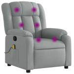 WEHUOSIF Massage Recliner Chair Light Gray Fabric Bedroom 6-Point Vibration Adjustable Armrests Manual Reclining Breathable Polyester Compact Design for Living Room
