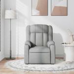 WEHUOSIF Massage Recliner Chair Light Gray Fabric Bedroom 6-Point Vibration Adjustable Armrests Manual Reclining Breathable Polyester Compact Design for Living Room