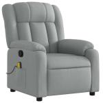 WEHUOSIF Massage Recliner Chair Light Gray Fabric Bedroom 6-Point Vibration Adjustable Armrests Manual Reclining Breathable Polyester Compact Design for Living Room