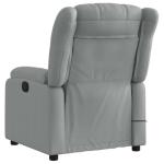 WEHUOSIF Massage Recliner Chair Light Gray Fabric Bedroom 6-Point Vibration Adjustable Armrests Manual Reclining Breathable Polyester Compact Design for Living Room