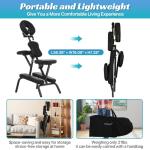 RROCOSIA Portable Massage Chair with Carrying Bag, Foldable & Adjustable Massage Tattoo Chair with High-Density Cushion Design, Lightweight 21LBS for Spa,Acupuncture,Tattos(Black)
