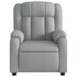 WEHUOSIF Massage Recliner Chair Light Gray Fabric Bedroom 6-Point Vibration Adjustable Armrests Manual Reclining Breathable Polyester Compact Design for Living Room