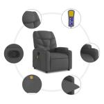 Wicterencia Massage Recliner Chair Dark Grey Fabric Polyester with Adjustable Reclining, USB Plug Massage Armchair for Living Room Bedroom Accent, Compact Lounge Chair for Reading and Relaxation