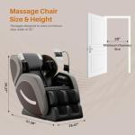 ficsmate Massage Chair Full Body, Zero Gravity Shiatsu Massage Recliner with 6 Fixed Rollers, Heat, Airbags & Bluetooth, Smart Screen Controller, Retractable Footrest for Home Office