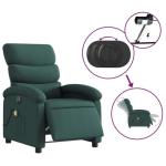 VGLQNRPT Electric Massage Recliner Chair, Compact Single Sofa for Living Room, Comfortable Polyester Fabric Lounge Seat with Adjustable Reclining Function, Dark Green
