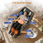 ficsmate Massage Chair Full Body, Zero Gravity Shiatsu Massage Recliner with 6 Fixed Rollers, Heat, Airbags & Bluetooth, Smart Screen Controller, Retractable Footrest for Home Office