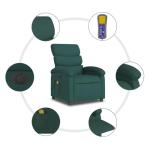 VGLQNRPT Electric Massage Recliner Chair, Compact Single Sofa for Living Room, Comfortable Polyester Fabric Lounge Seat with Adjustable Reclining Function, Dark Green