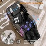 ficsmate Massage Chair Full Body, Zero Gravity Shiatsu Massage Recliner with 6 Fixed Rollers, Heat, Airbags & Bluetooth, Smart Screen Controller, Retractable Footrest for Home Office