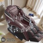 INOTEVERITORY Zero Gravity Full Body Massage Chair Recliner with Heated, SL-Track, 7 Shiatsu Massage, Foot Rollers,Smart LCD Control,Built-in Speakers (Brown)