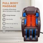 INOTEVERITORY Zero Gravity Full Body Massage Chair Recliner with Heated, SL-Track, 7 Shiatsu Massage, Foot Rollers,Smart LCD Control,Built-in Speakers (Brown)