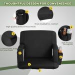 Stadium Seats for Bleachers-3 Heat Settings Backrest&Seat Cushion with Support, Portable Folding Stadium Chair with 6 Reclining, Storage Cup Holder for Football Games/Camping/Concerts (Heated, Black)