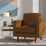 Cozy Modern Leather Massage Chair in Caramel