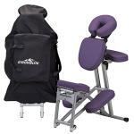 STRONGLITE Portable Massage Chair Ergo Pro II - Ultra-Strong, Lightweight, Foldable with Wheels & Carry Case (600lbs Working Weight), Purple