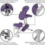 STRONGLITE Portable Massage Chair Ergo Pro II - Ultra-Strong, Lightweight, Foldable with Wheels & Carry Case (600lbs Working Weight), Purple