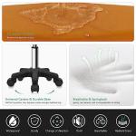 FURWOO Hexagon Rolling Stool Height Adjustable Stool with Wheels for Spa Salon Massage Pale Brown