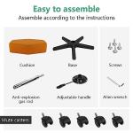 FURWOO Hexagon Rolling Stool Height Adjustable Stool with Wheels for Spa Salon Massage Pale Brown