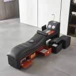 Gahowlen Luxury Multifunction Queen Bed Frame, Modern Smart Platform Bed with Massage Recliner/Music Speaker/USB Port/Storage Drawers/Adjustable Headboard, No Box Spring Needed, Black