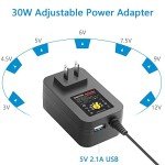 Adjustable AC/DC Power Adapter with USB Port