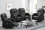 YONISEE Luxury Massage Recliner Sofa Set