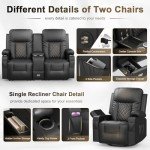 YONISEE Luxury Massage Recliner Sofa Set