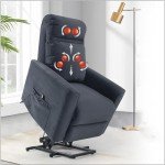 3D Kneading Massage Lift Recliner Chair - Blue