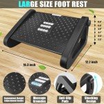 Adjustable Ergonomic Footrest with Massage Surface