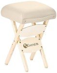 Earthlite Wooden Folding Stool - Maple, Vanilla Crème