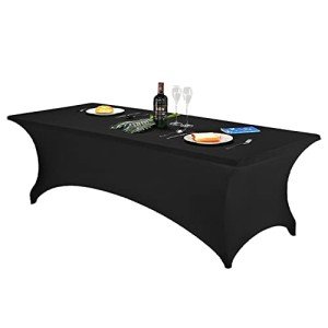 FORLIFE 8ft Spandex Fitted Table Cover - Black