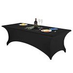 FORLIFE 8ft Spandex Fitted Table Cover - Black
