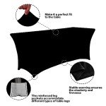 Stretch Black Table Covers for Events - 2 Pack