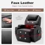 Korser 360° Swivel Recliner with Massage & Heat