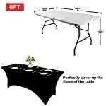 Stretch Black Table Covers for Events - 2 Pack