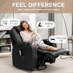 Korser 360° Swivel Recliner with Massage & Heat